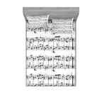 Ambesonne Music Fitted Sheet & Pillow Sham Set, Musical Notes on The Clef Illustration Ornamental Pattern Artwork Print, Decorat