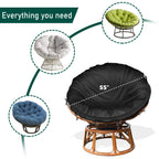 Iceberg Elf Papasan Cushion Cover Waterproof Only,(For 47In-55In Outdoor Indoor Papasan Chair Cushion Covers) Black, Zipper Desi
