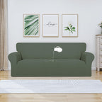 Purefit 100% Dual Waterproof Couch Cover Slipcovers For Couches And Sofas - Stretch Non Slip Fleece Sofa Covers Washable, Leakproof Furniture Protector For Kids, Pets (Oversized Sofa, Greyish Green)