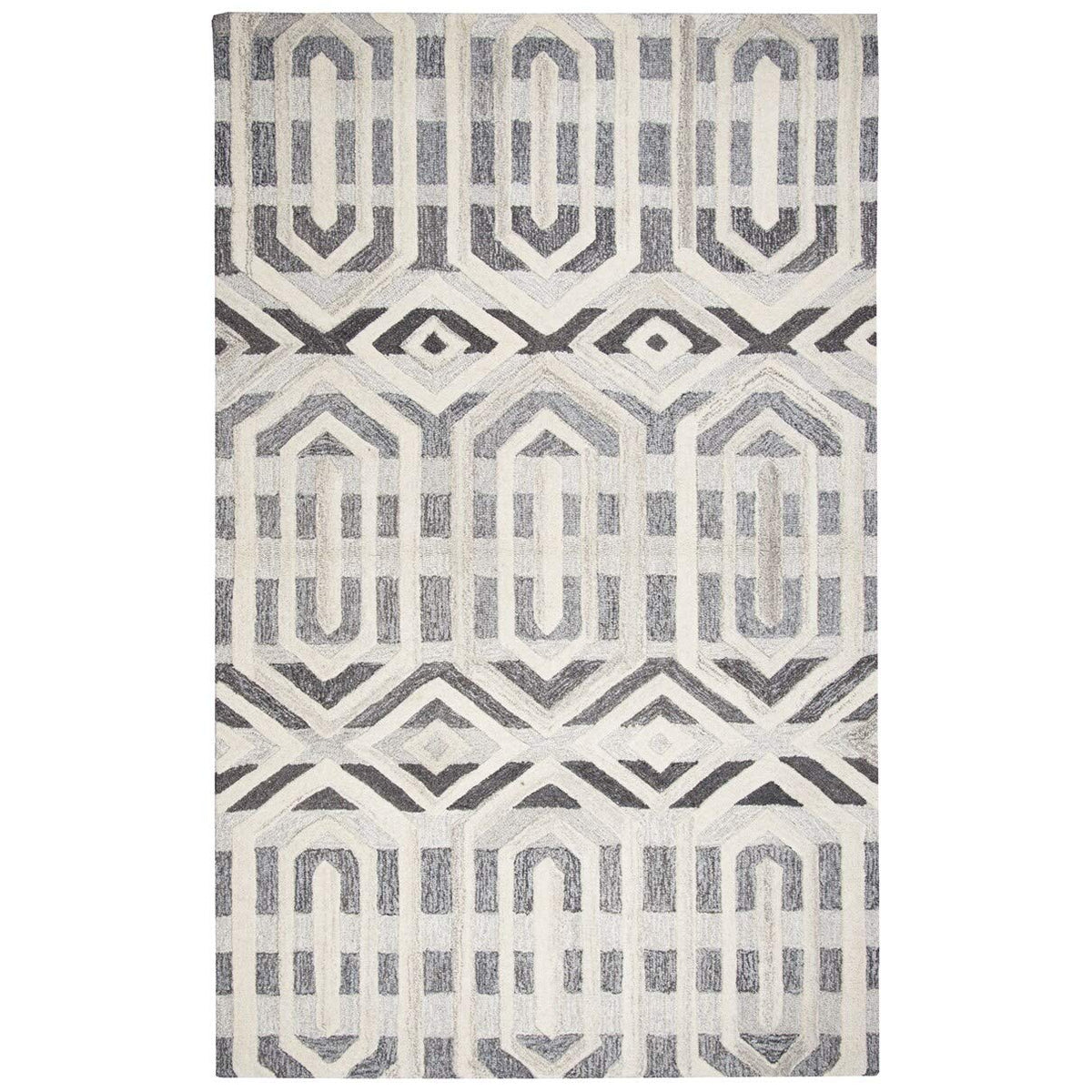 Rizzy Home Alora Decor Makalu 3' X 5' Geometric Gray/Natural Hand-Tufted Area Rug