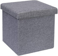Folding Storage Ottoman Cube Footrest Bench 30X30X30Cm Grey