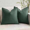 Miulee Pack Of 2 Dark Green Pillow Covers 24X24 Inch Decorative Couch Throw Pillow Covers Linen Cushion Covers Set Modern Farmhouse Home Decor For Sofa Living Room Bed