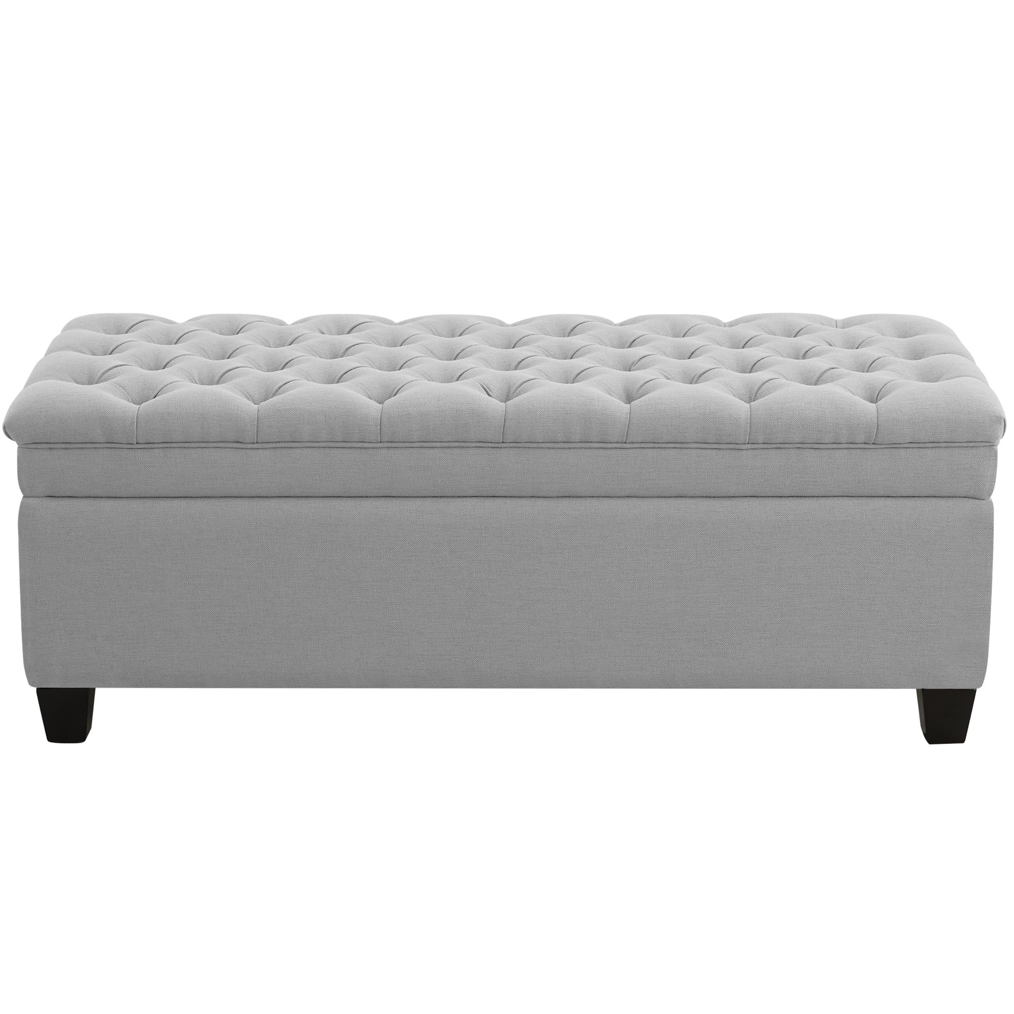 WUTUTUEE 51 Fabric Storage Ottoman Bench, Upholstered Rectangle End of Bed Storage Ottoman Tufted Living Room Bedroom Bench with