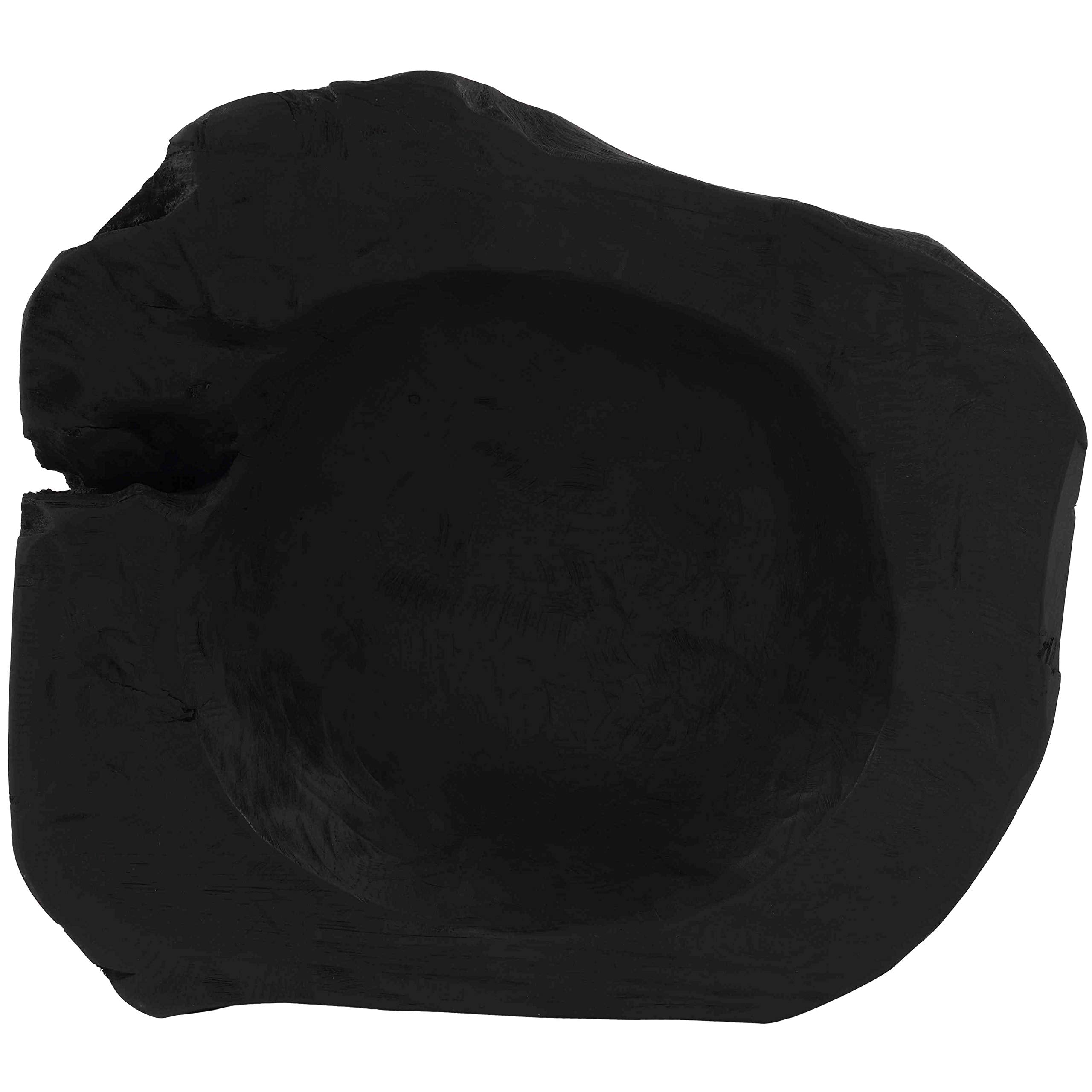 Bare Decor Lomax Wooden Decorative Bowl, Hand Made From Teak Root, Black, 15''