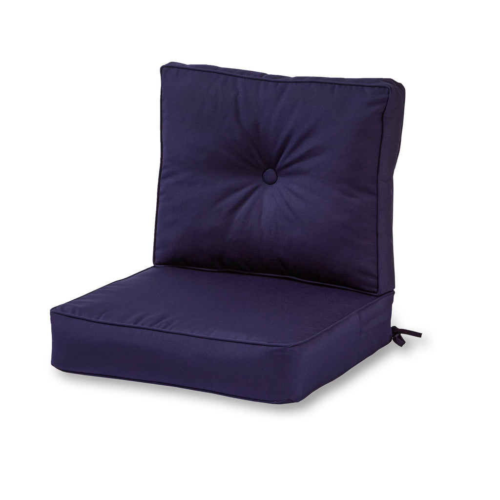 Greendale Home Fashions Outdoor Sunbrella Fabric Deep Seat Cushion, 2 Piece Set, Navy