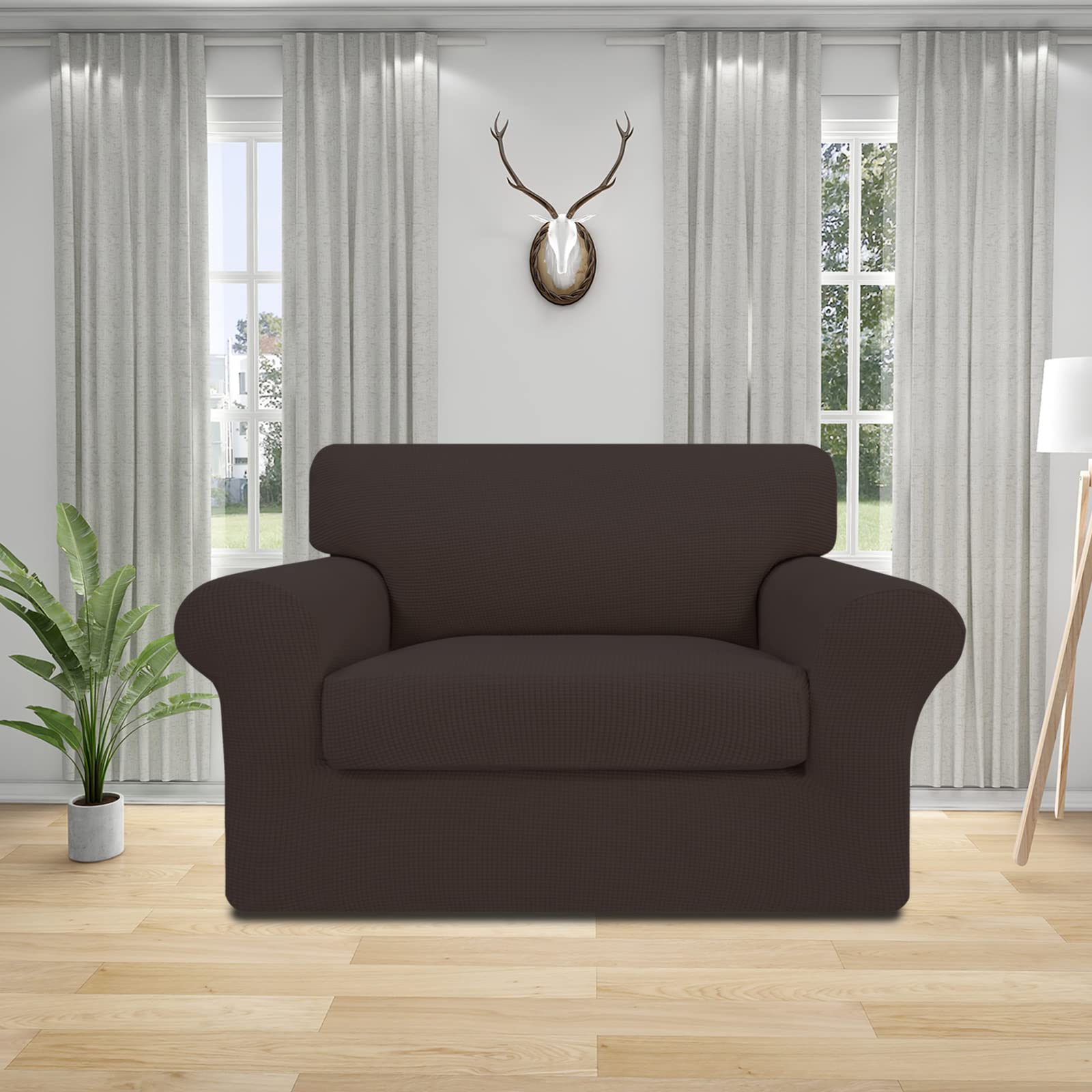Easy-Going Oversized Chair Cover for Dogs, Stretch Jacquard Fabric, Chocolate, Small-XL, Furniture Protector