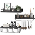 PopiShelves 22.5 inches Bathroom Shelves Over Toilet for Wall, Floating Shelves with Storage Basket Paper Holer for Kitchen Livi