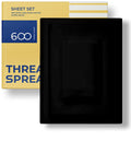 Thread Spread Luxury Sheets 600 Thread Count - Egyptian Cotton Quality Split King Size Sheet Set - Deep Pocket Fitted Bedding Sheets & Pillowcases - 4 Pc Breathable - Black Sheets For Boys & Girls