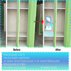 S-SNAIL-OO Locker Accessories Kit Magnetic Mirror Whiteboard Mini Rug Organizer Blue PVC