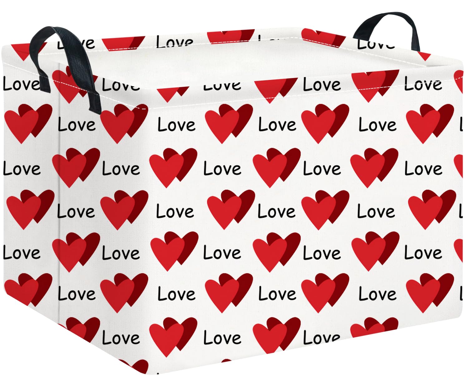 CLOCOR Rectangular Valentines Day Gift Basket,Collapsible Fabric Storage Container,Storage Basket for Lover,Gift Bakset (Love Y