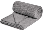 Newcosplay Super Soft Twin Blanket Grey Premium Silky Flannel Fleece Leaves Pattern Lightweight Bed Blanket All Season Use (Grey