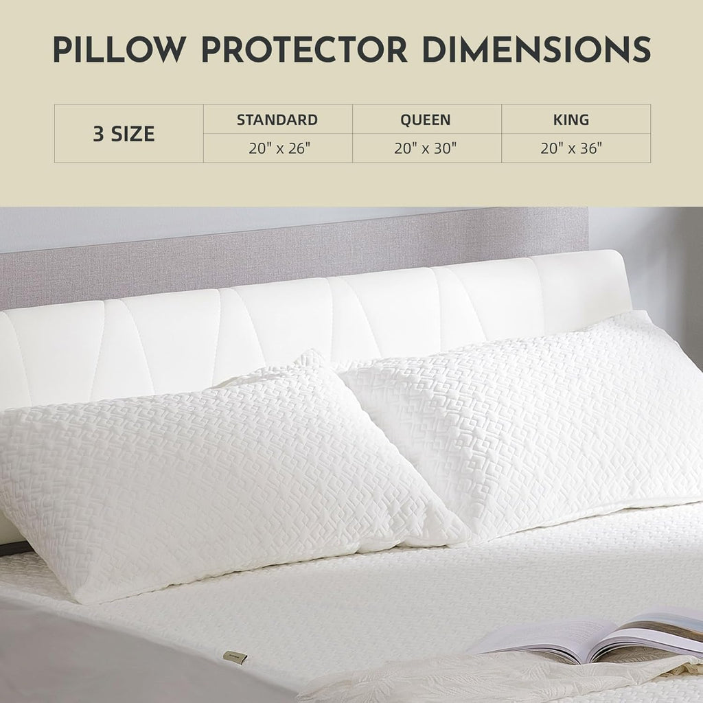 Coolshields Waterproof Pillow Protector Zippered (4 Pack) Queen, Hypoallergenic Pillow Cover For A Better Sleep, Premium Pillowc