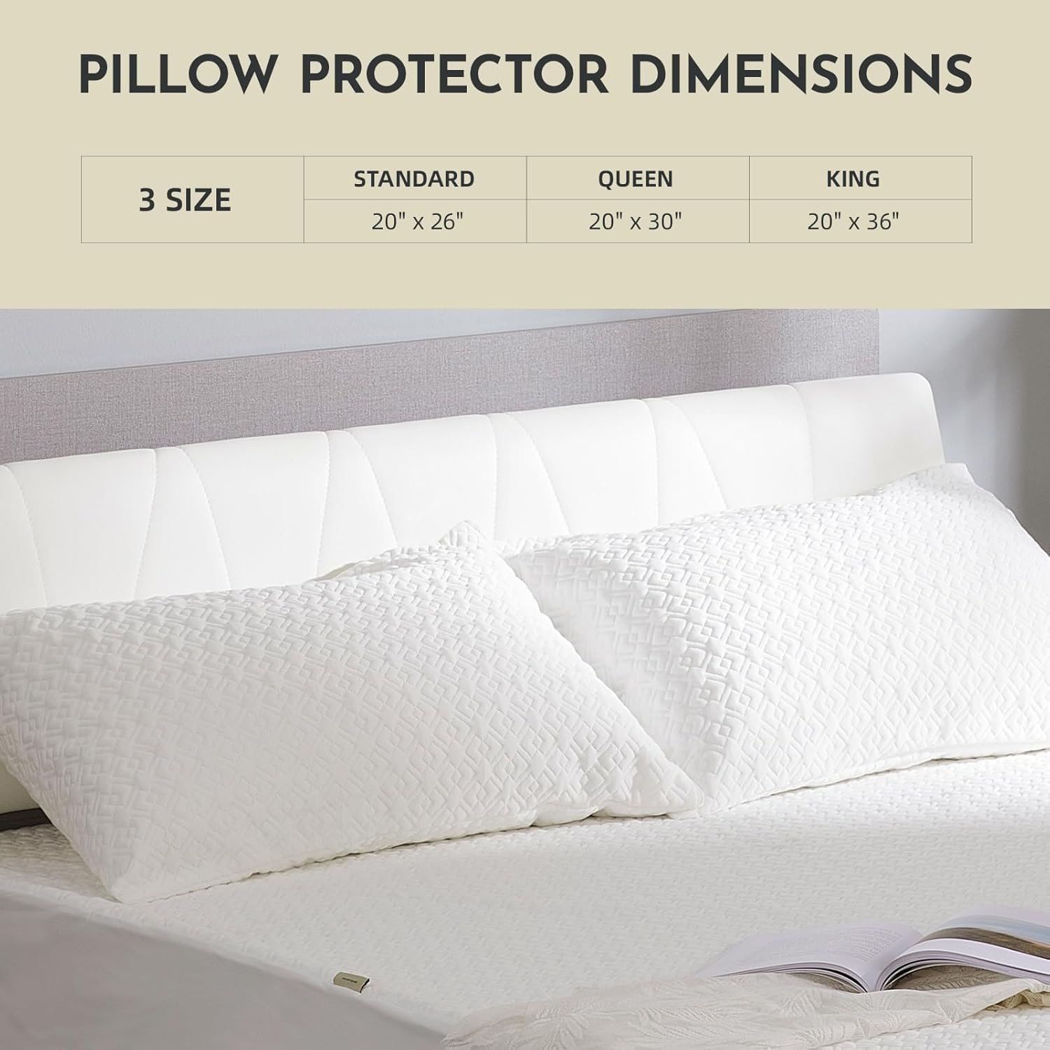 Coolshields Waterproof Pillow Protector Zippered (4 Pack) Queen, Hypoallergenic Pillow Cover For A Better Sleep, Premium Pillowc