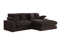Lilola Home Mystic Beige Corduroy Reversible Sectional Sofa Chaise