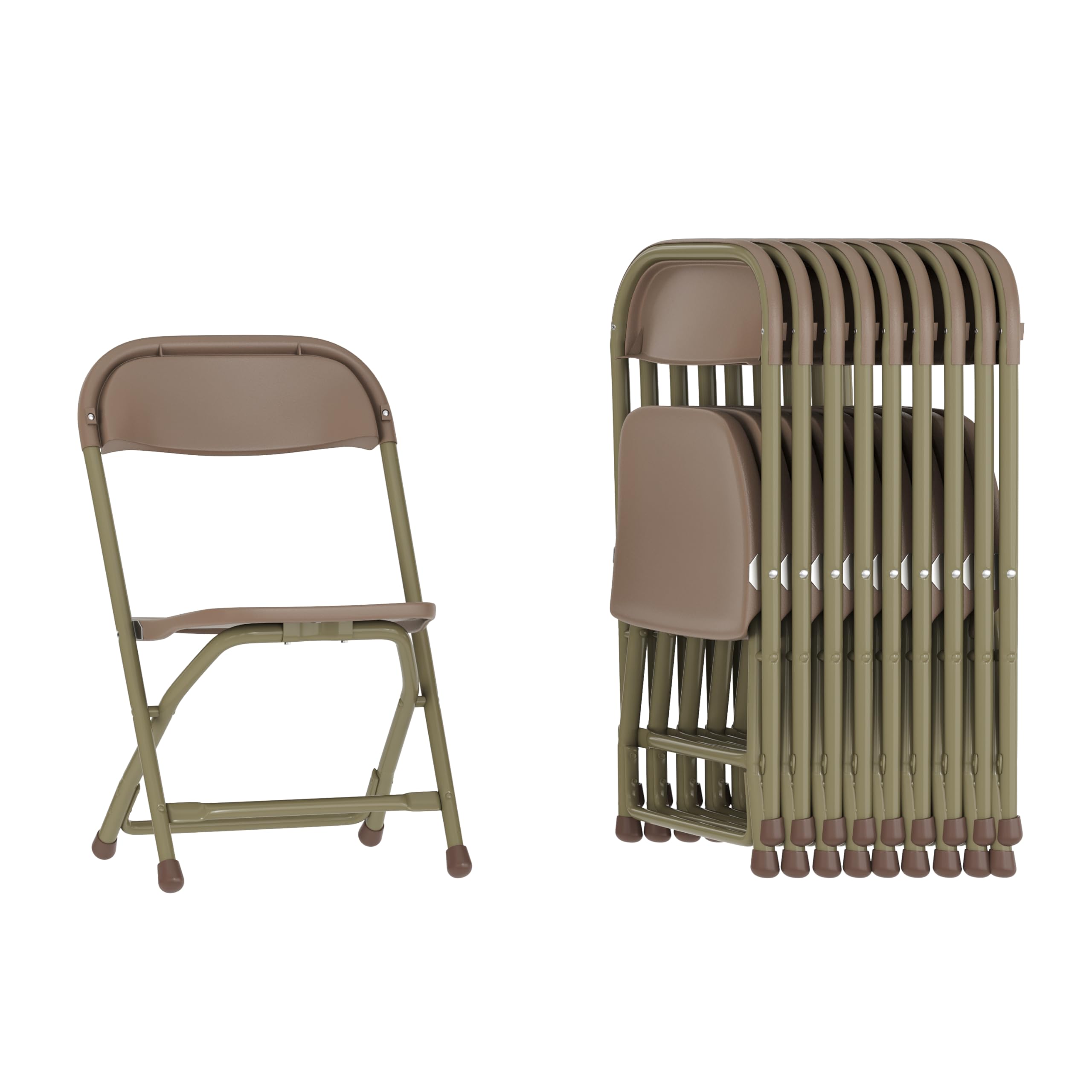 10 Pk. Kids Brown Plastic Folding Chair