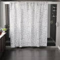 Encasa XO Shower Curtain, Waterproof Polyester, Boho Maze Grey