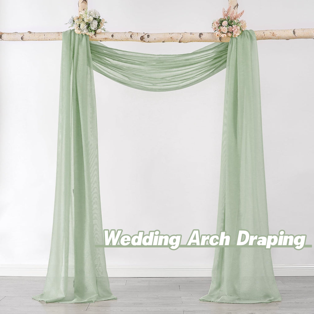 DONREN Semi Sheer Window Scarf Valance Polyester Sage 144 Inches