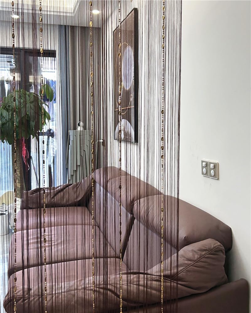 Ave Split 100Cmx200Cm Decorative Door String Curtain Beads Wall Panel Fringe Window Room Divider Blind For Coffee House Restaura