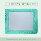 Elegant Comfort 1500 Premium Hotel Quality 18-24 Inches Deep - Extra Deep Pocket Single Fitted Sheet For High Mattress, Luxury And Softest, Smart Pocket - Wrinkle Free, King, Paradise Teal