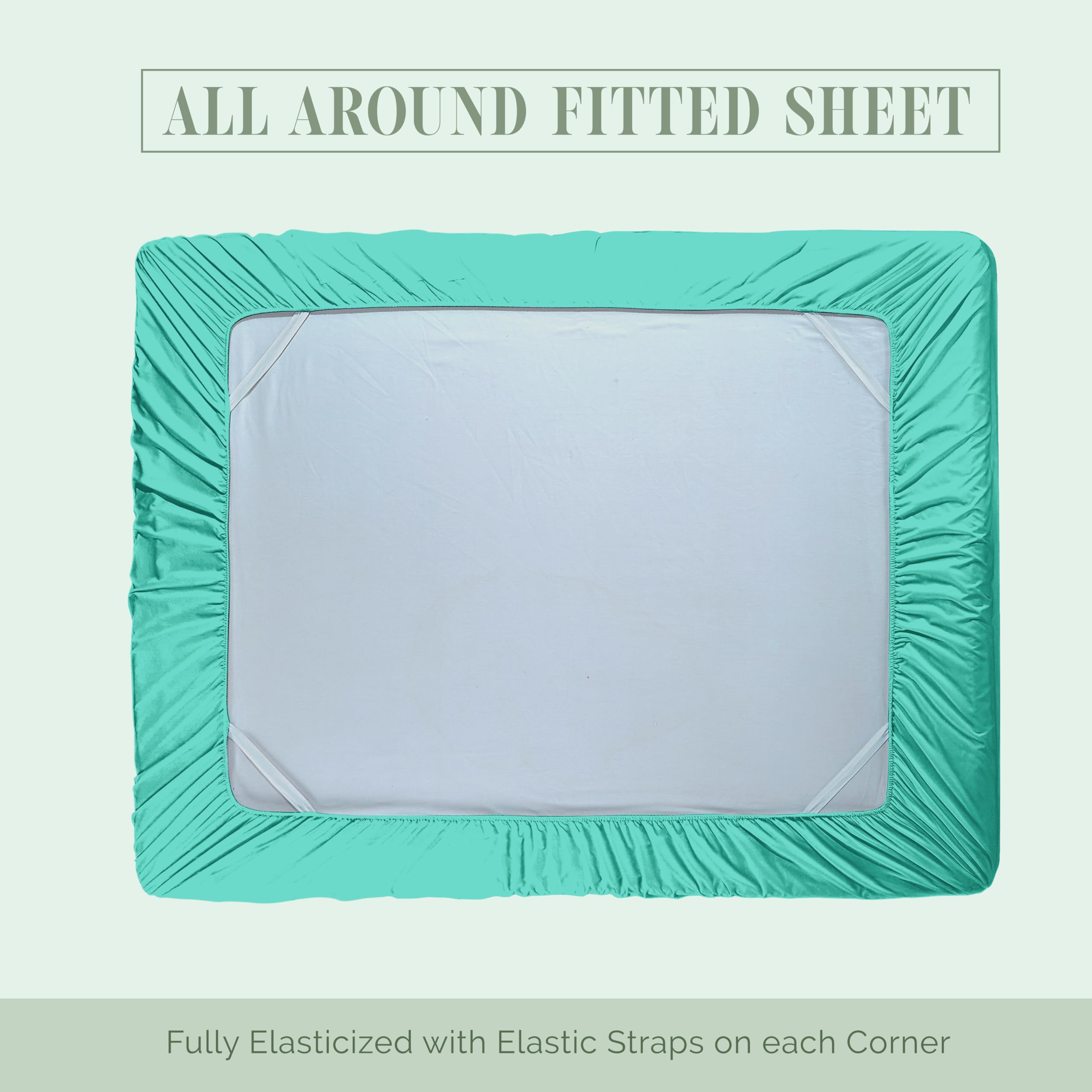 Elegant Comfort 1500 Premium Hotel Quality 18-24 Inches Deep - Extra Deep Pocket Single Fitted Sheet For High Mattress, Luxury And Softest, Smart Pocket - Wrinkle Free, King, Paradise Teal