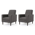 Christopher Knight Home Gdfstudio Christopher Knight Home Mervynn Mid-Century Modern Microfiber Recliners, 2-Pcs Set, Slate / Dark Espresso