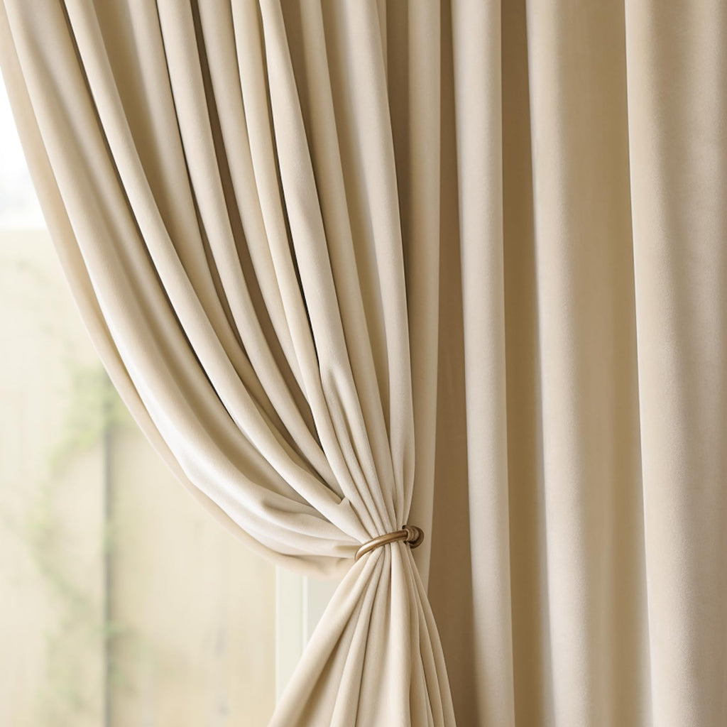 Lazzzy Velvet Curtains Beige 120 Inches Extra Long Thermal Insulated Drapes For Living Room Bedroom Heavy Duty Window Treatments Light Reducing Super Soft Luxury Rod Pocket 2 Panels Beige