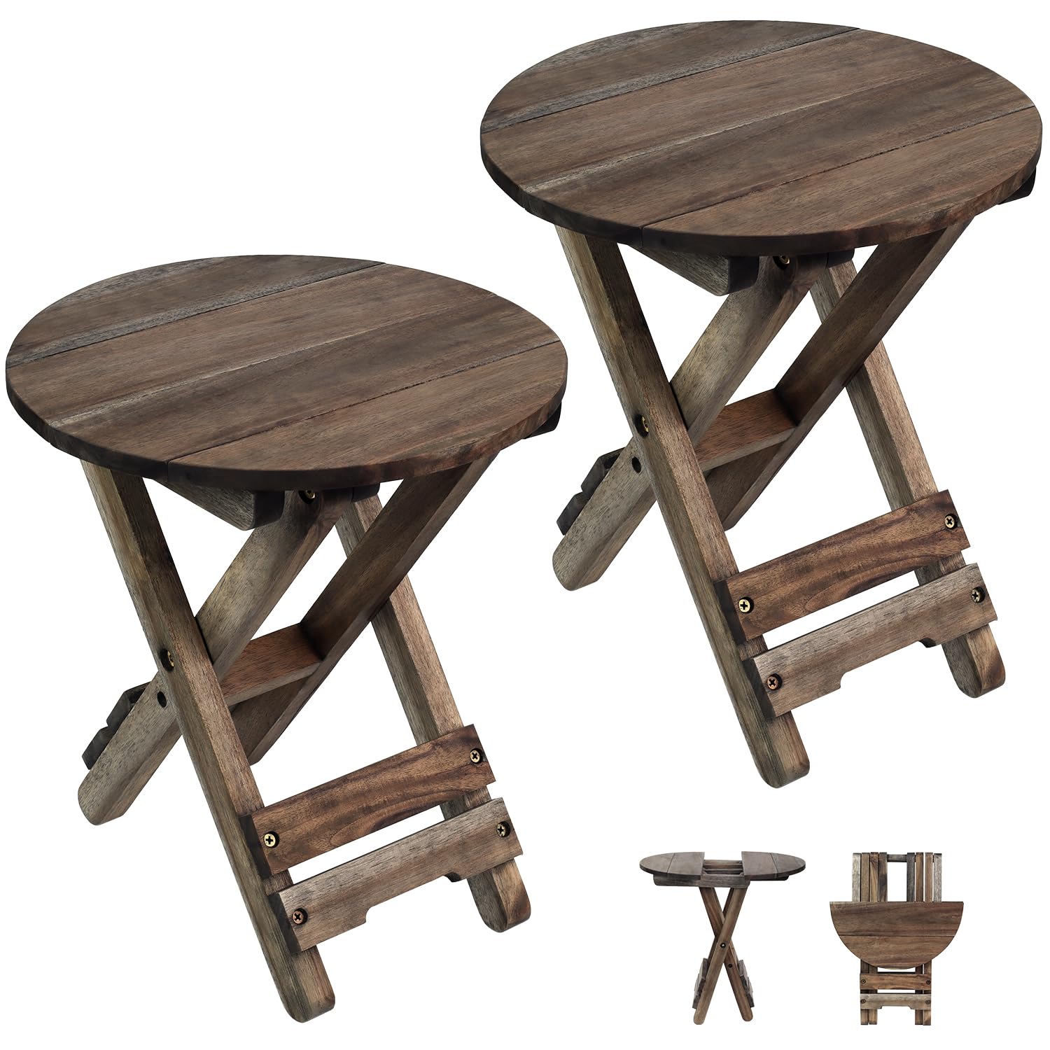 DAXULY Small Patio Table, Outdoor Folding Side Table, Portable Side Table, Small Side Table, Accent Table, Small Coffee End Tabl