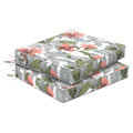 Melody Elephant Set Of 2 Outdoor Chair Cushions 24 X 24 X 4, Water Repellent Patio Seat Cushion With Removable Cover, All Weathe