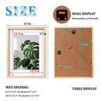 Egofine 12X16 Picture Frames Natural Wood Set Of 2 - Solid Wood Frames With Plexiglass Front, Display 9X12 Or 11X14 With Mat For