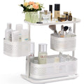 KINGRACK Bathroom Counter Organizer, 3 Tier Rotating Vanity Tray Organizer for Bathroom Countertop, Kitchen Spice Rack,White