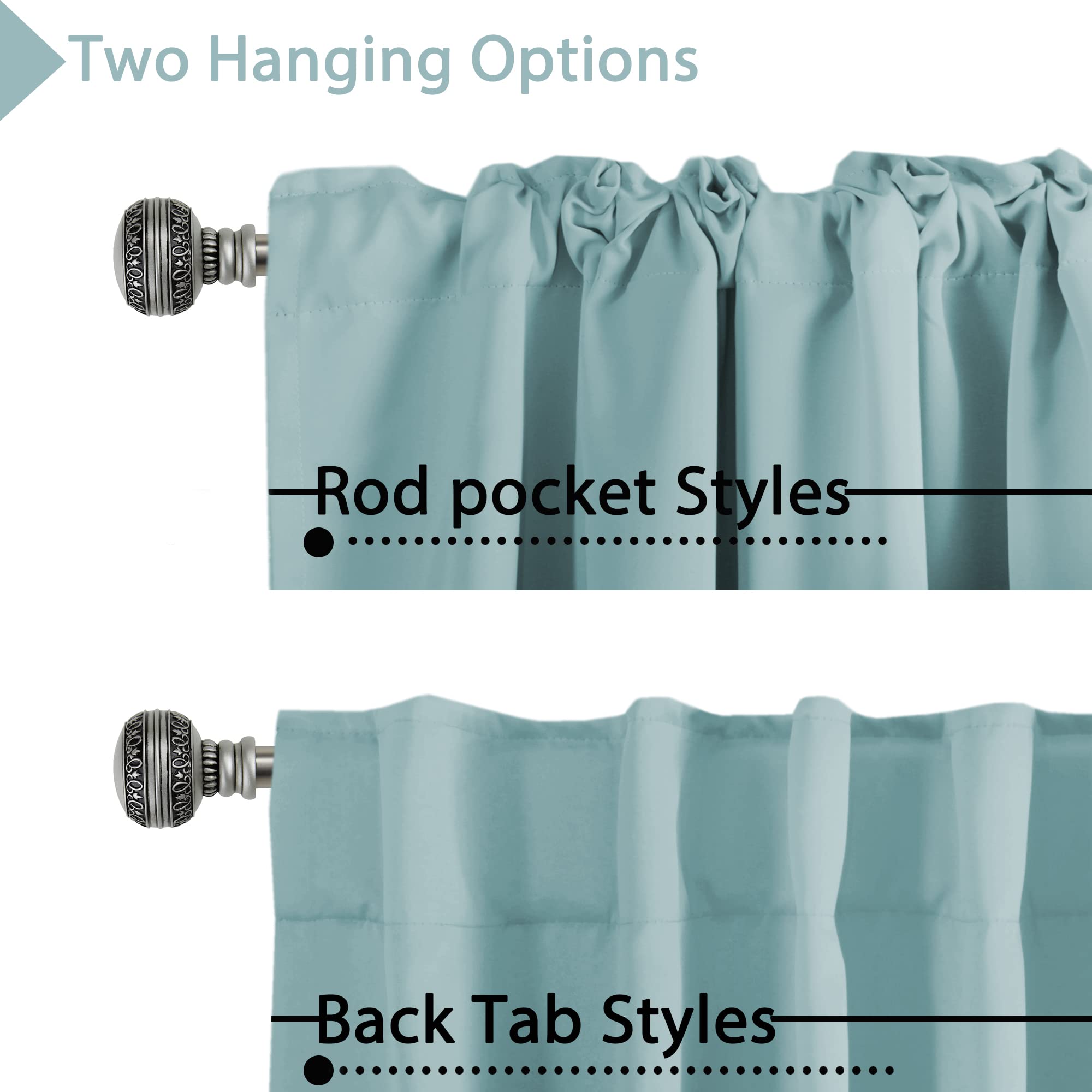 H.Versailtex Blackout Curtains Thermal Insulated Window Treatment Panels Room Darkening Blackout Drapes For Living Room Back Tab/Rod Pocket Bedroom Draperies (2 Panels, Mineral Blue, 52 X 45 Inch)