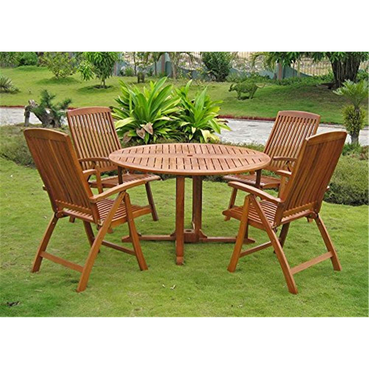 International Caravan Furniture Piece Turuel Royal Tahiti Round Dining Set