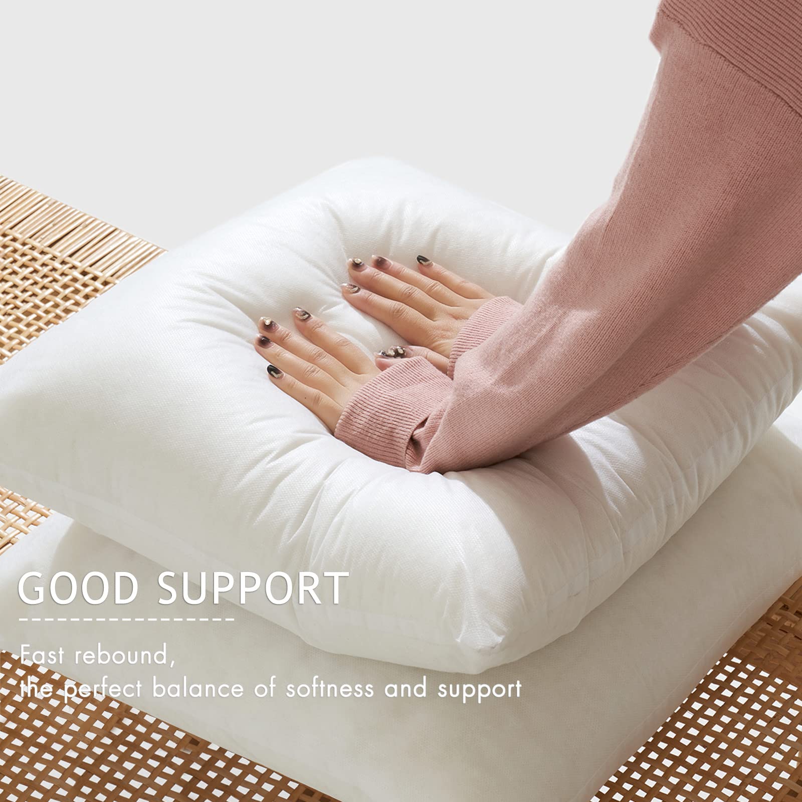 Miulee 24X24 Pillow Inserts Set Of 2, Square Decorative Throw Pillow Premium Fluffy Lumbar Pillow Forms Sham Stuffer For Living Room Sofa Couch Bed