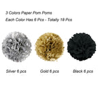 Tissue Paper Pom Poms, Recosis Paper Flower Ball For Birthday Party Wedding Baby Shower Bridal Shower Festival Decorations 18 Pc