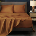 Hyprest Extra Deep Pocket King Size Sheets Cooling, Cotton Sheets For King Size Bed, Burnt Orange Bed Sheets, Non Slip Bed Sheet