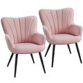 Yaheetech Accent Chair, Modern and Elegant Armchair, Linen Fabric Vanity Chair, Comfy Living Room Chair with Metal Legs and High