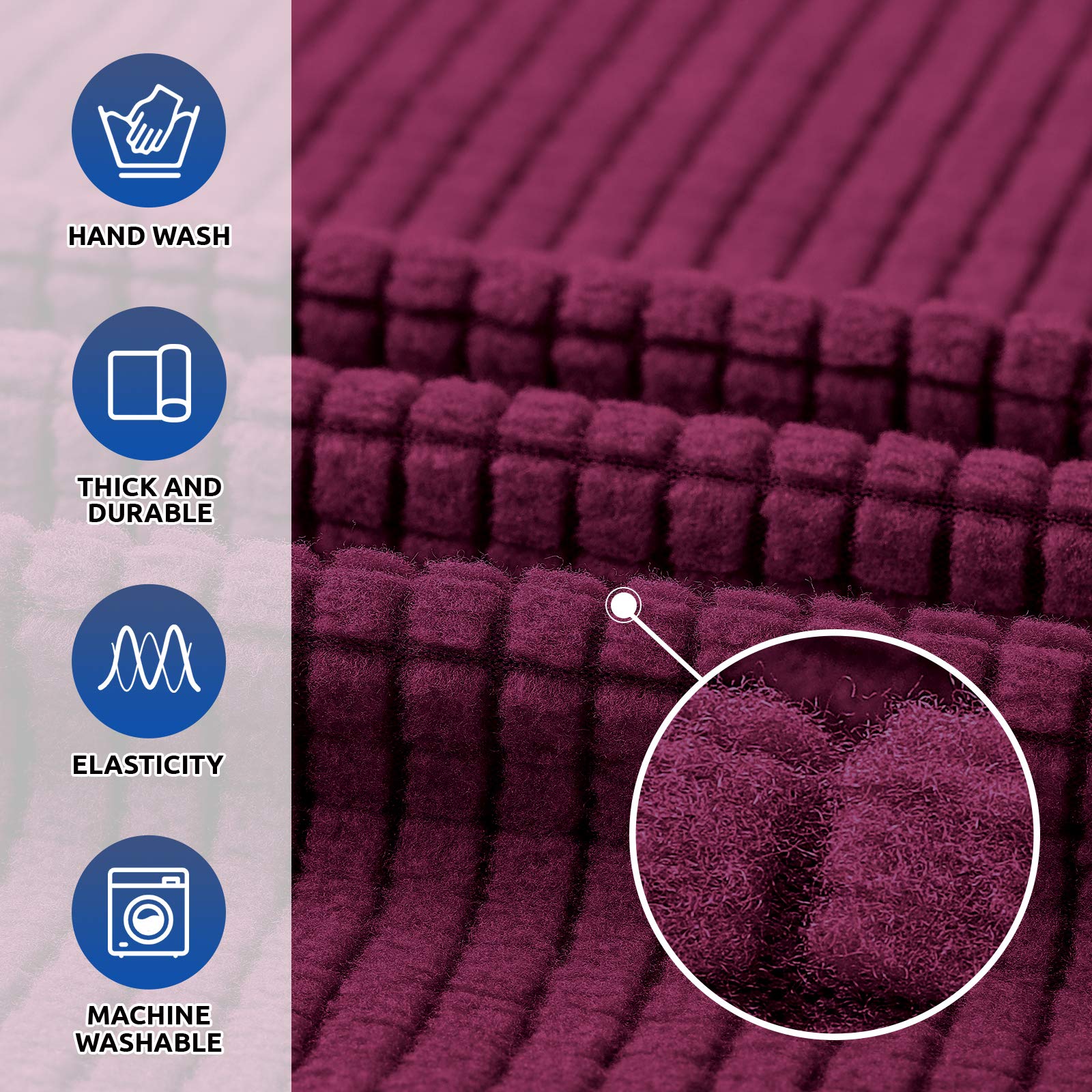 Kekuou Stretch Loveseat Sofa Cover Slipcover,Couch Covers For 2 Cushion Couch Sofa (55'-79') Furniture Protector Sofa With Ela