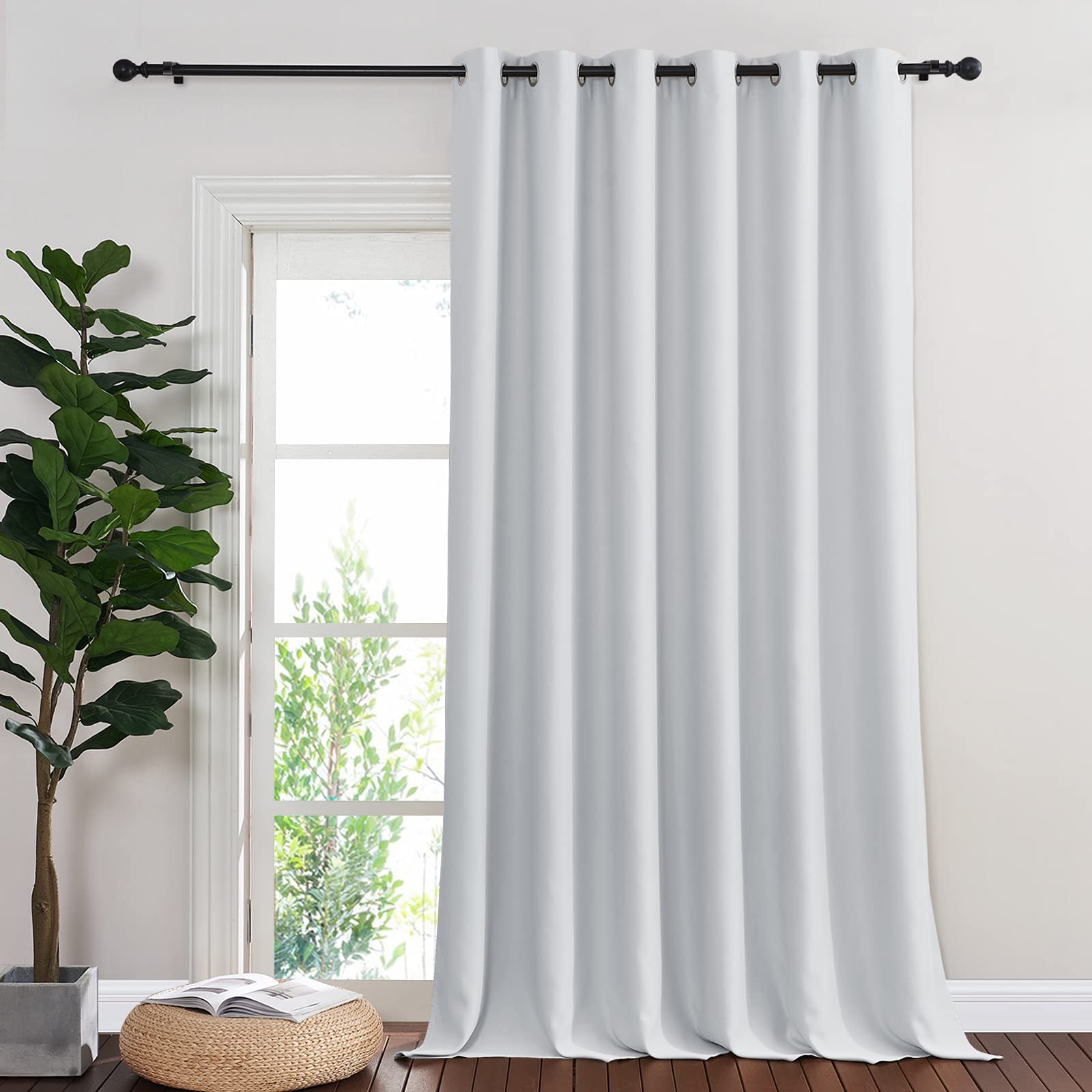 NICETOWN Room Darkening Patio Door Curtain for Living Room, Grommet Room Divider Sound Reducing Privacy Window Treatment for Kid