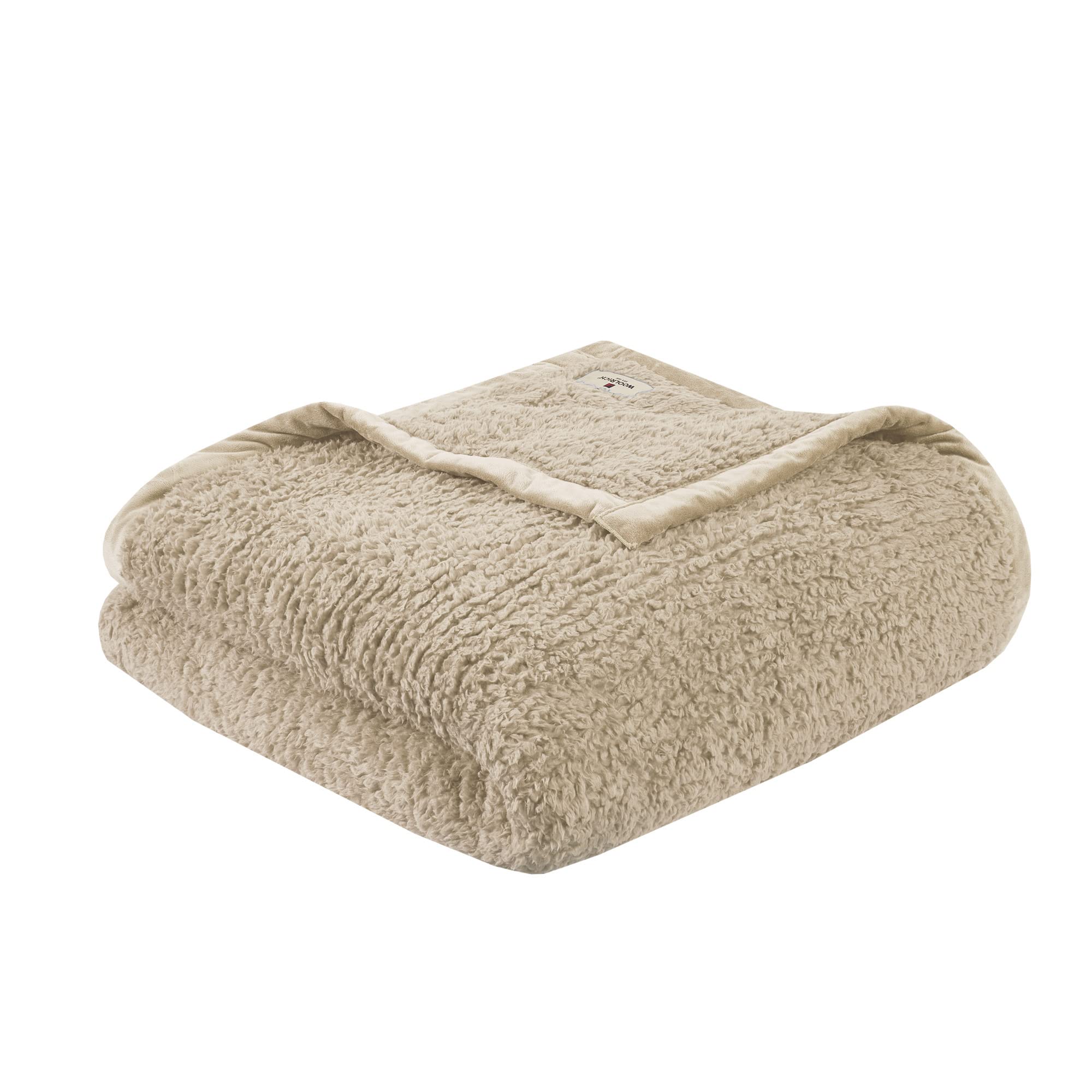 Woolrich Burlington Berber Blanket Super Soft, Cozy Lightweight Cover With Luxrurious Velvet Binding, Modern Trendy All Season B