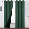 Lemomo 100% Blackout Curtains 40 X 84 Inch/Green Curtains 2 Panels With Black Lining Room Darkening Thermal Insulated Bedroom Cu