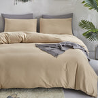 Clothknow Champagne Comforter Set King 3Pcs Beige Bedding Comforter Sets Light Brown Comforter King Size Taupe Comforter Soft Li