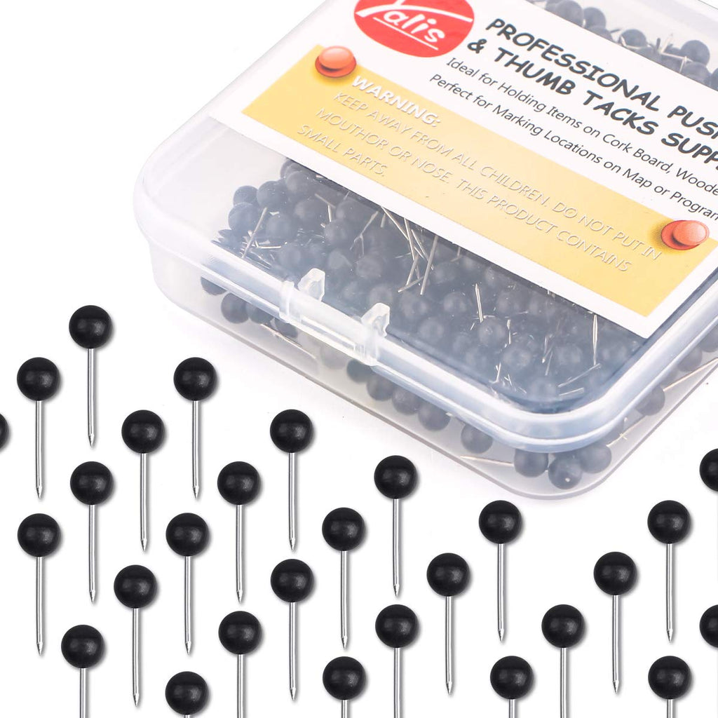 Yalis Push Pins Map Tacks 1/8-Inch Assorted Color Beads Head Map Marking Push Pins,500-Count (White)