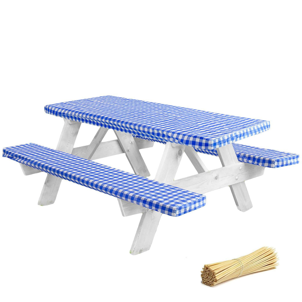 Linpro Premium Picnic Table Cover With Bench Covers Vinyl Fitted Picnic Table Covers With Elastic Rv Camping Accessories And Cam
