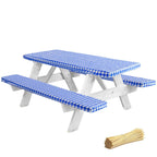 Linpro Premium Picnic Table Cover With Bench Covers Vinyl Fitted Picnic Table Covers With Elastic Rv Camping Accessories And Cam