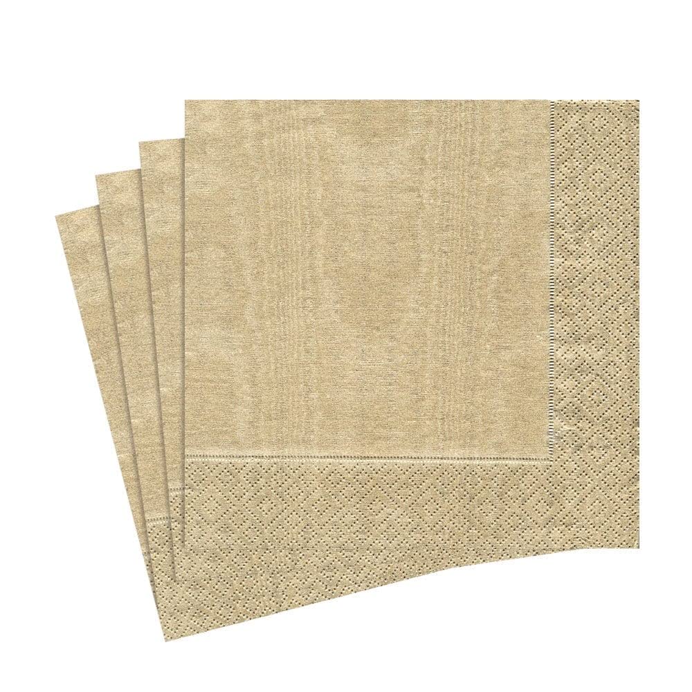 Entertaining with Caspari Luncheon Napkin, Moire Gold, 20-Pack