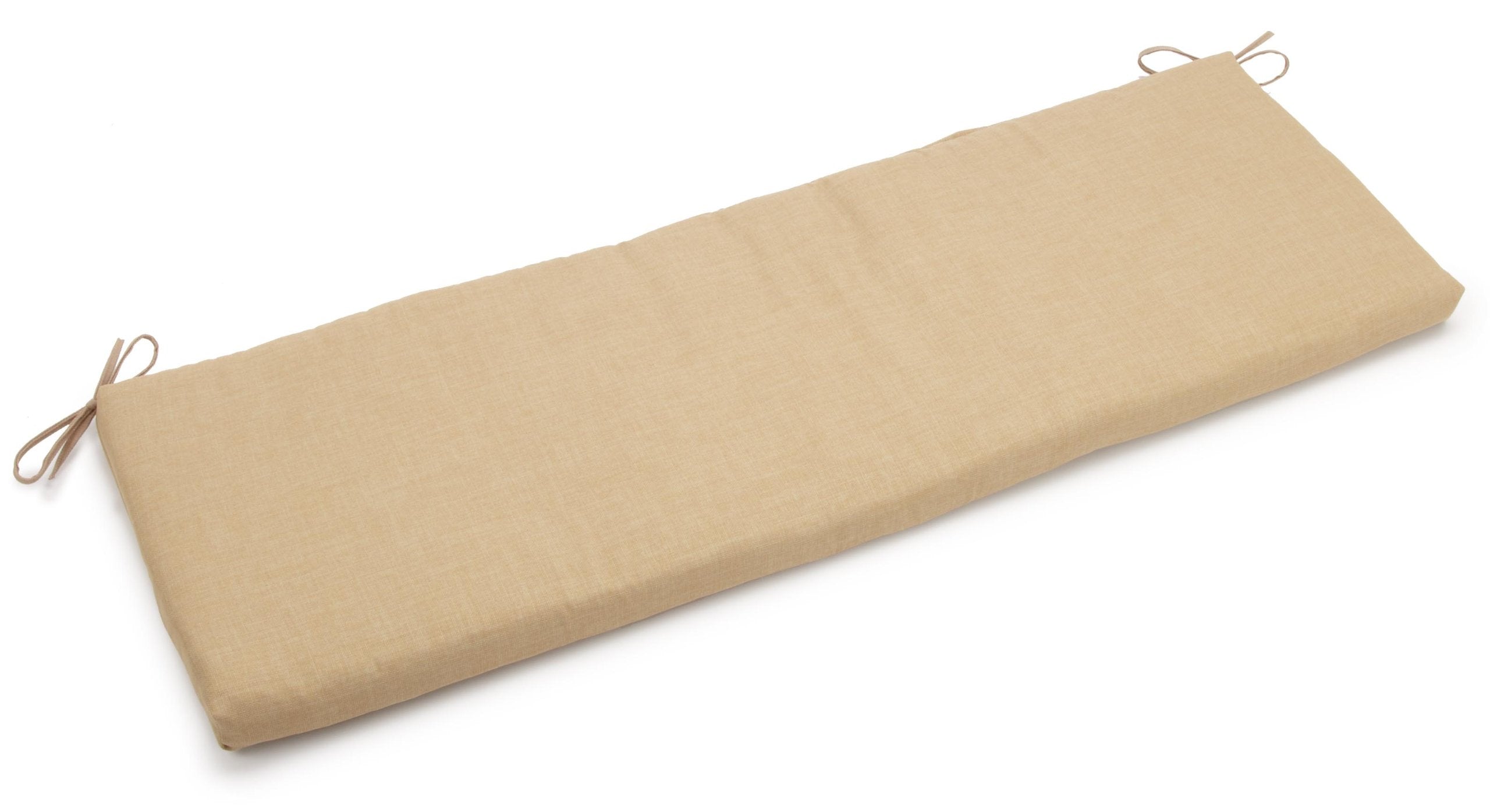 Blazing Needles Outdoor Spun Poly 19-Inch by 60-Inch by 3-1/2-Inch 3-Seater Bench Cushion, Beige