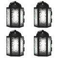 Vela Lanterns Mini Small Decorative Moroccan Candle Lantern Holders for Home Decor, Patio, Weddings, Clear, 4pk