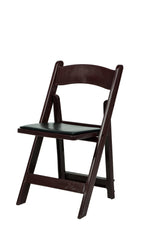 Commercial Seating Products Resin Red Mahogany Folding Chairs, 4-Pack