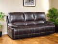 HomeRoots 89 Brown Microfiber Reclining Sofa with Black Legs