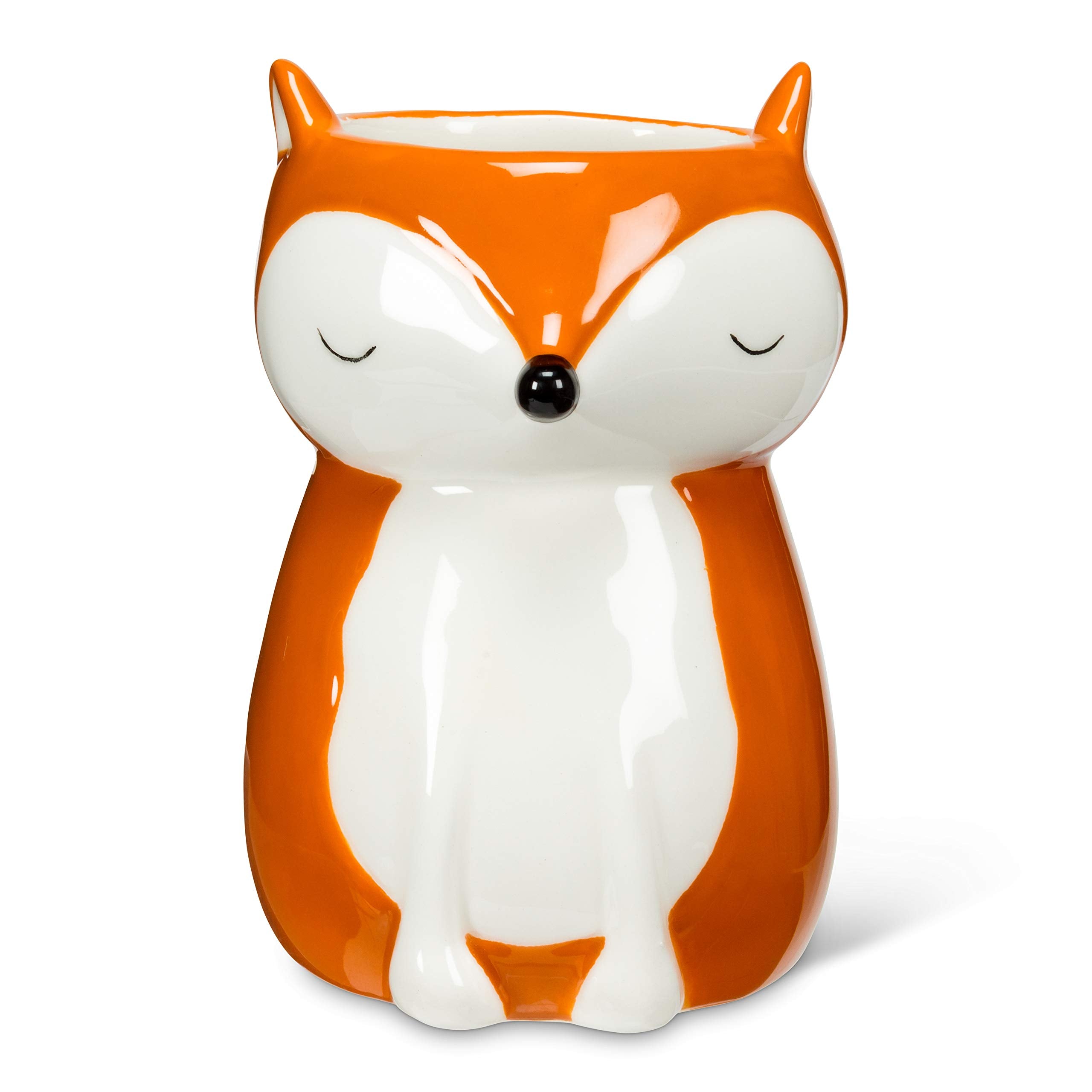 Abbott Collection 27-MINIKIN-472 Sitting Fox Planter/Vase-4 H, Orange